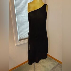 Neva Sexy Black One Shoulder Dress With Thigh Slit Size 9/10